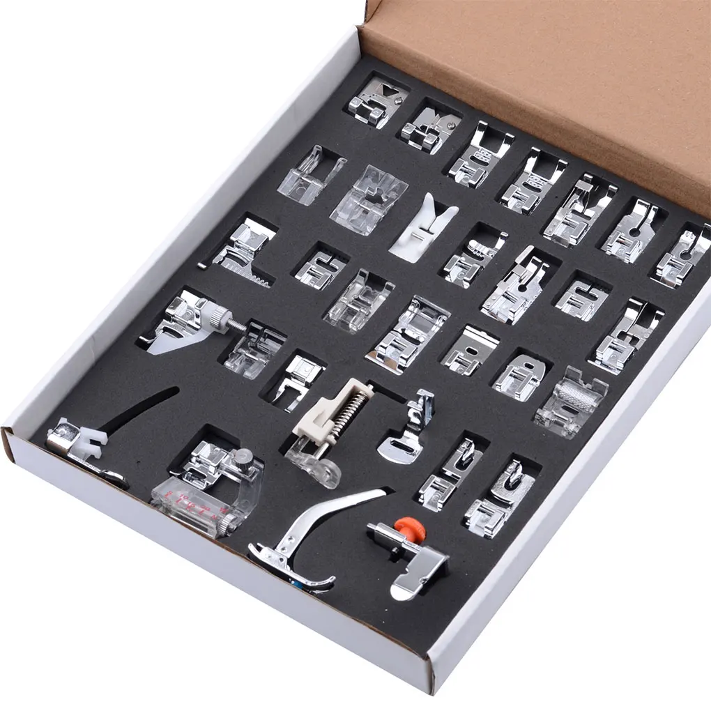 32 Pcs/set Sewing Machine Presser Foot Domestic Sewing Machine Feet Assorted Kit Replacement for Brother