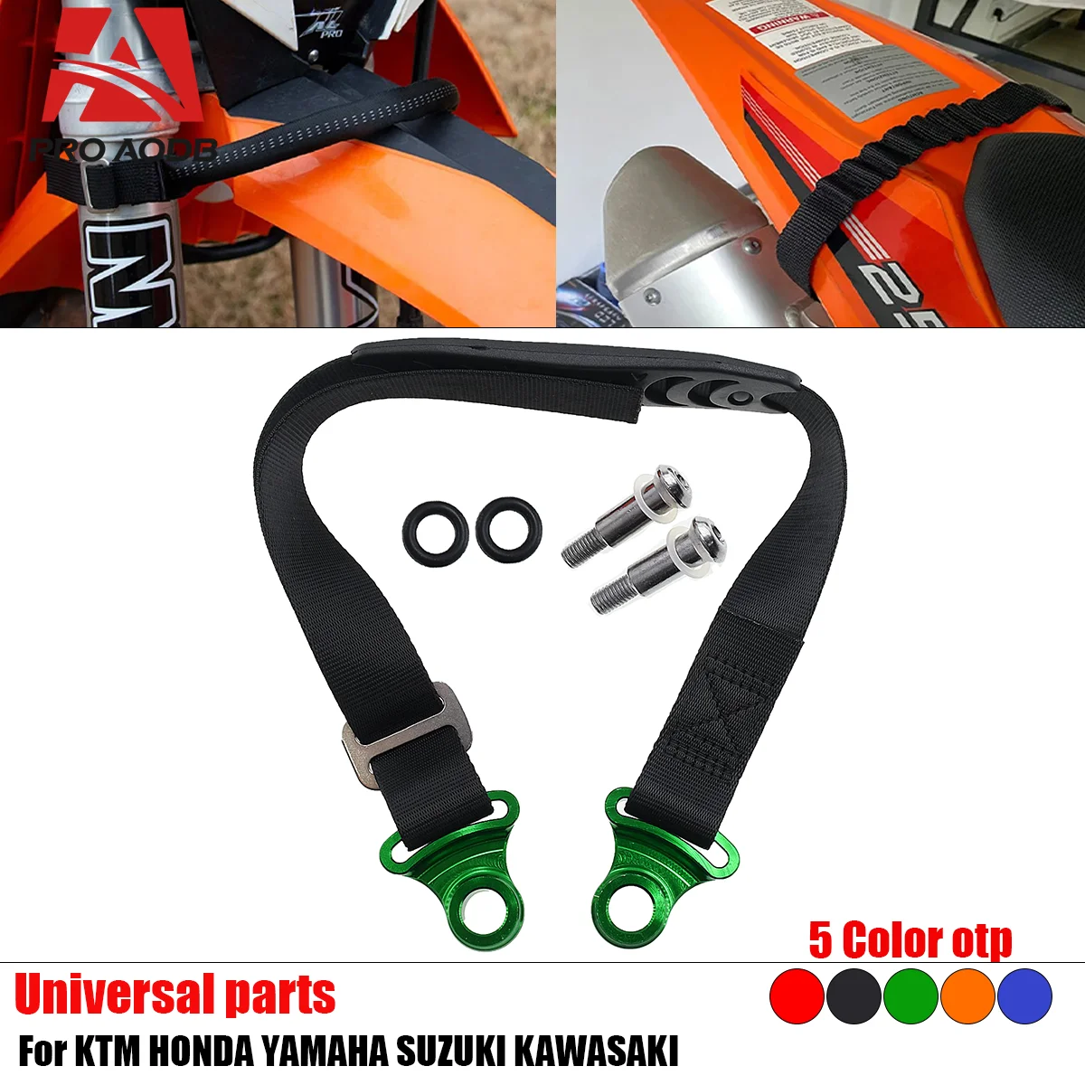 Motorcycle Universal Front Rear Rescue Strap Pull Sling Belt Leashes For KTM HONDA YAMAHA Suzuki Husqvarna KAWASAKI Etc