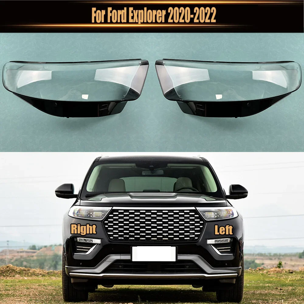 

For Ford Explorer 2020 2021 2022 Headlight Cover Transparent Mask Headlamp Lamp Shell Lens Replace Original Lampshade Plexiglass