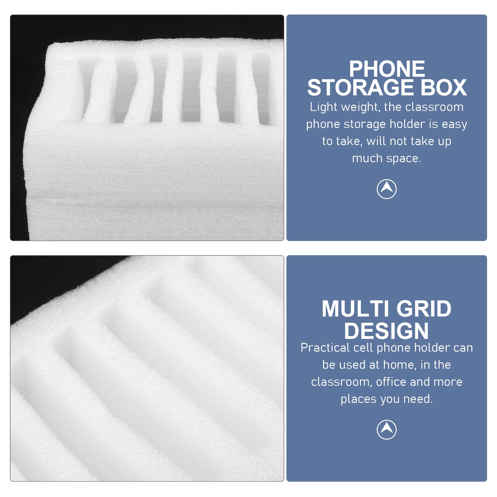 

10 Slot Phone Storage Box for Classroom Mobile Organizer with Multi Compartments Epe Foam Protection Lightweight Cell Phone