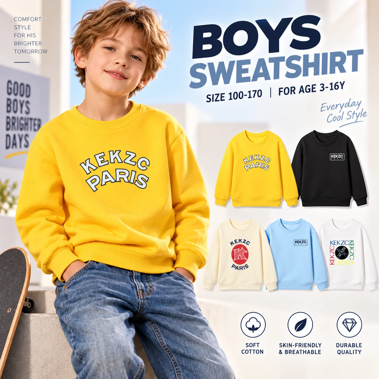 fashion Boys winter clothing 3-16 years Kids sweatshirt 100%cotton warm letter print teen Long sleeves trend Children's pullover
