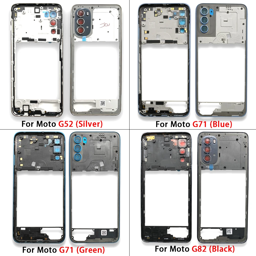 50Pcs，Middle Frame For Moto G42 G31 G50 G84 G82 G23 G22 Middle Frame Bezel Middle Plate With Side Button Key Replacement Parts