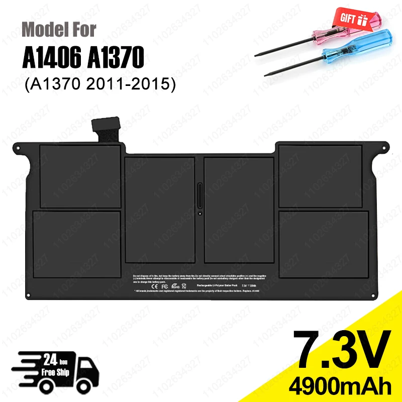 

NEW A1406 A1495 A1375 Laptop Battery For Apple MacBook Air 11 A1370 2010 2011 A1465 2012 2013 2014 2015 Notebook Batteries Gift