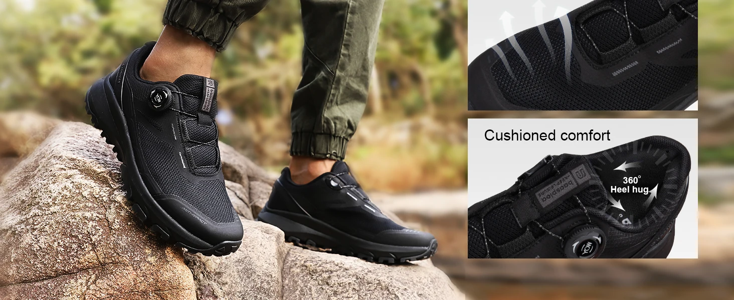 Baasploa Herren Wanderschuhe Markenqualität Trekking- und Kletterschuhe mit Drehverschluss Luxus-Designer Outdoor-Sneaker – Detail 7