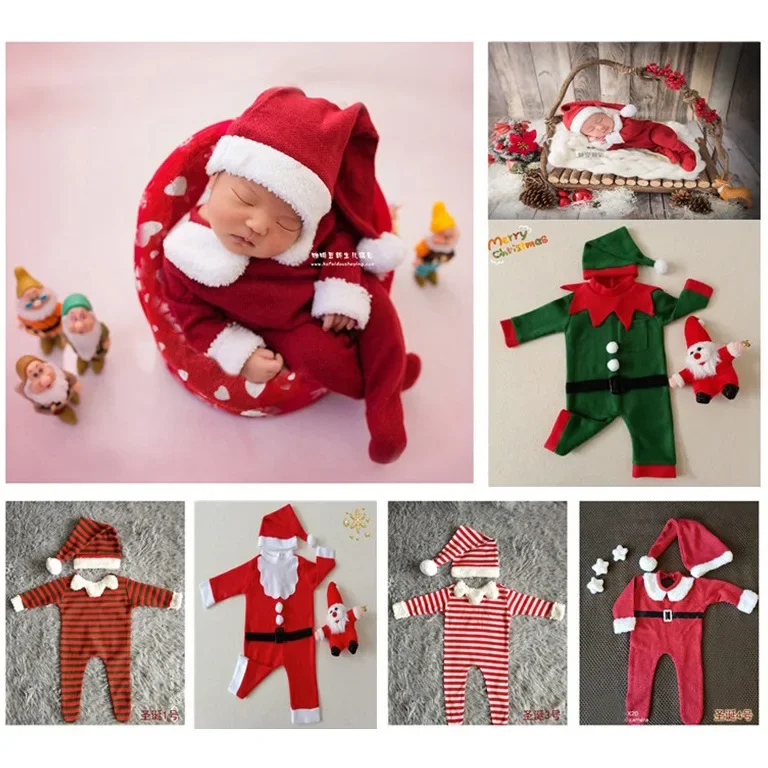 Baby Outfit Newborn Photography Props Romper Jumpsuit Christmas Photography Clothing Studio Shoots Accessories