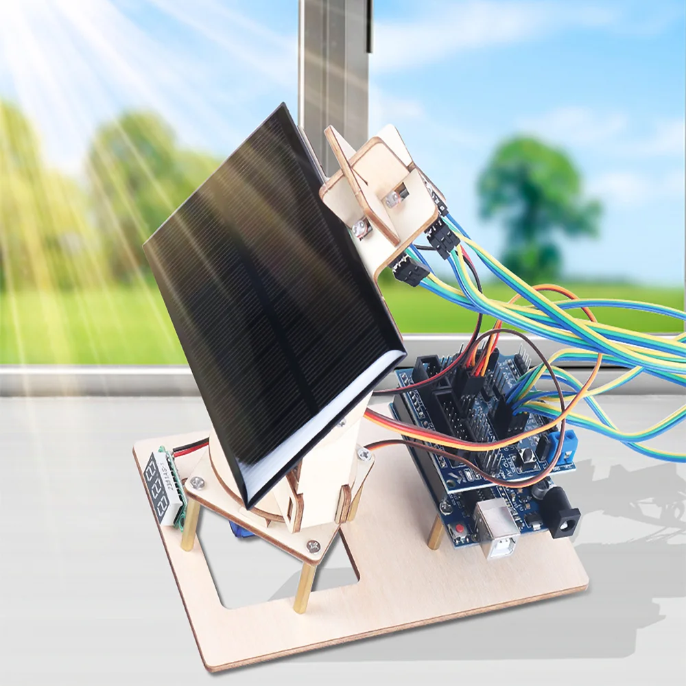 自動化されたソーラートラッカーのシステムキット,arduinoプログラミングプロジェクト用,家庭用,日曜大工,子供,10代の女の子と男の子のための電子科学キット
