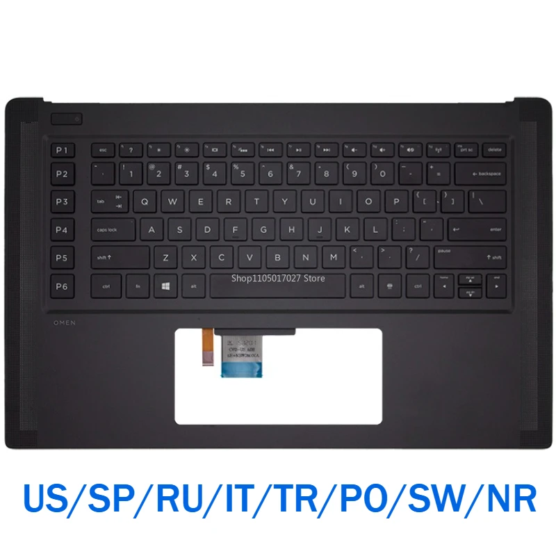 

Оригинальный верхний чехол-клавиатура для HP OMEN 15 5000 5100 TPN-W111 788598-001, верхняя крышка упора для рук ноутбука, сменная клавиатура с подсветкой