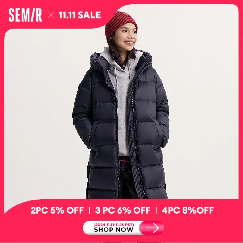 Semir Down Jacket Women Protective Clothing 2024 New Winter Loose Warm Versatile Outdoor Jacket