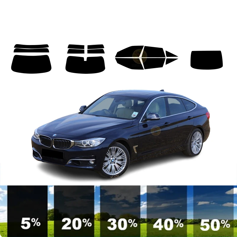 precut Removable Window Tint Film For Car 100% UVR 5%-35%VLT Heat Insulation Carbon ﻿For BMW 3 SERIES GRAN TURISMO 2014-2019