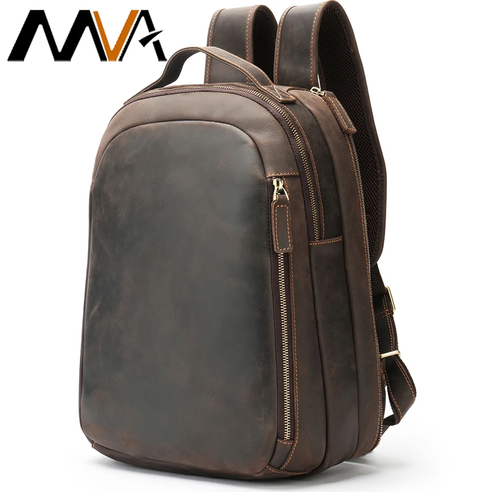 

MVA Mochila Hombre Backpack Men Leather Large Mochilas Para Mujer Masculinas Laptop Bag For Men Backpacks School Notebook Travel