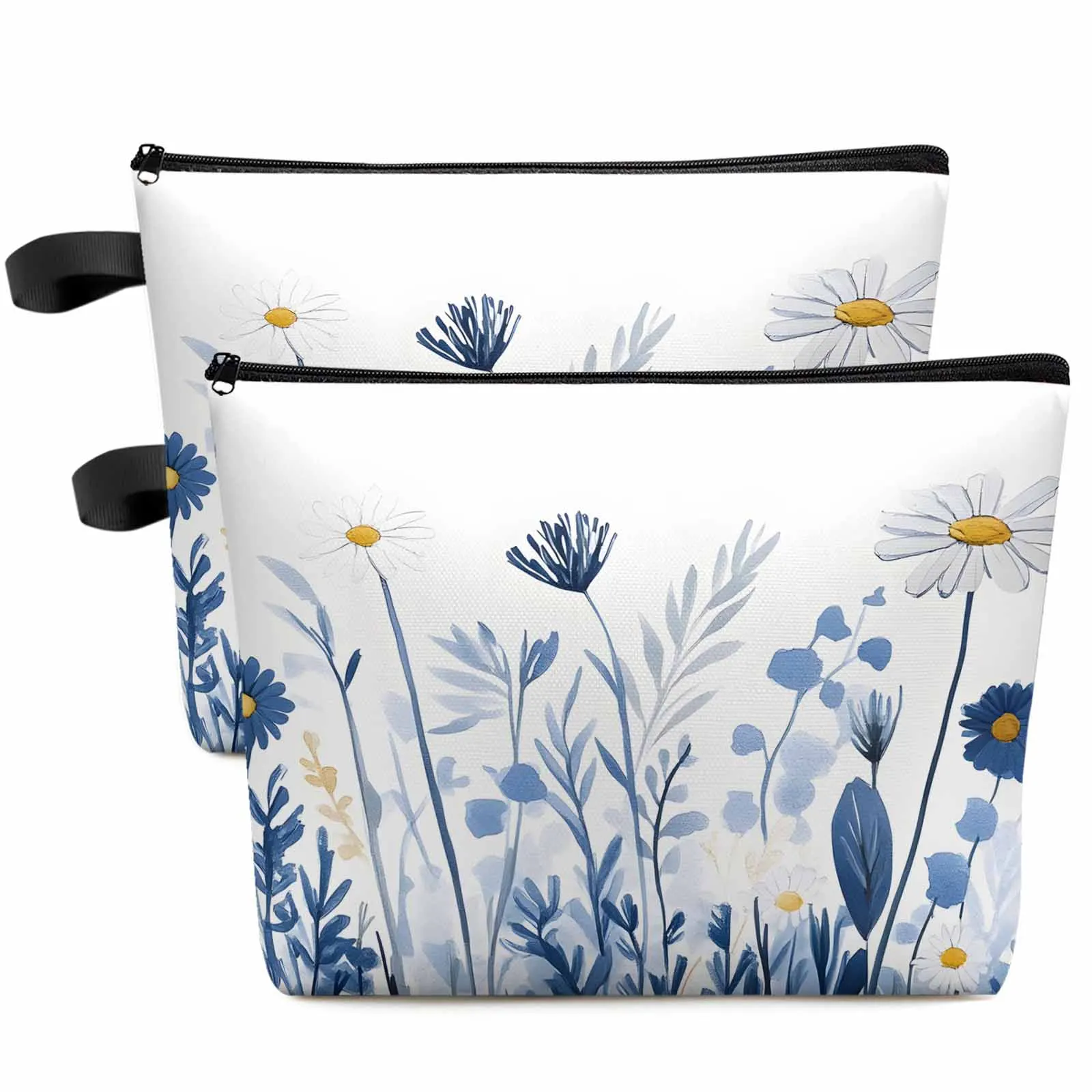 

Pastoral Spring Flowers Large Capacity Travel Cosmetic Bag Portable Makeup Storage Pouch Women Waterproof Pencil Case