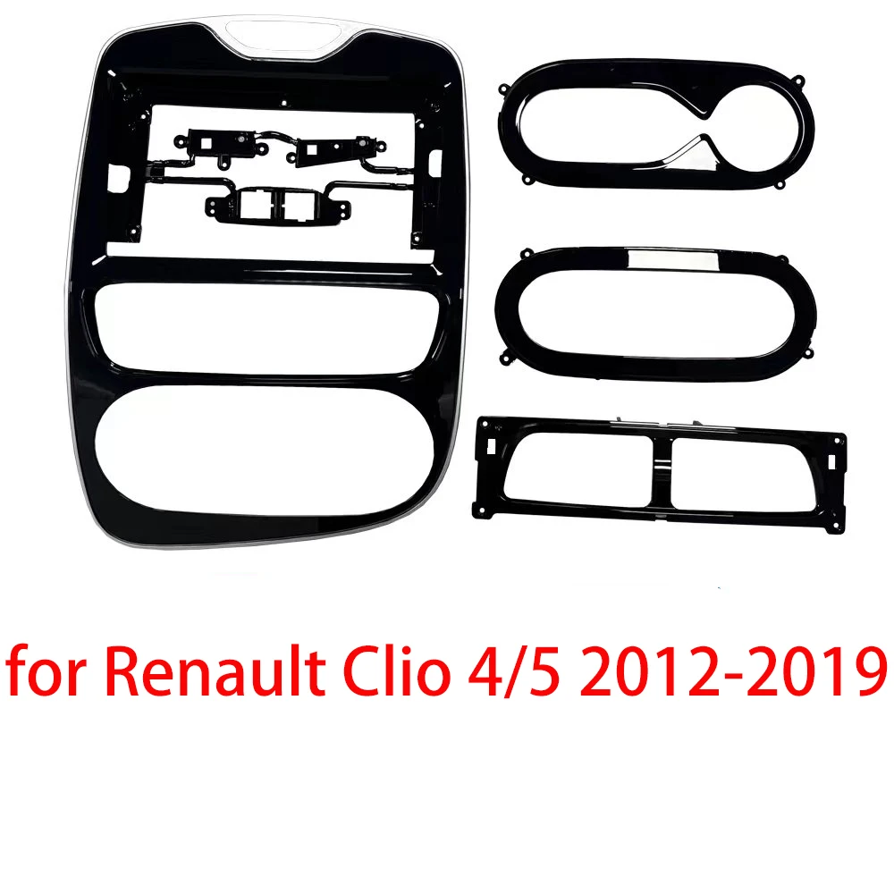 2 Din 9 Inch Car Radio Fascia Panel Frame for Renault Clio 4 2012-2019 Dashboard ABS+PC Plastic Installation Trim Kit