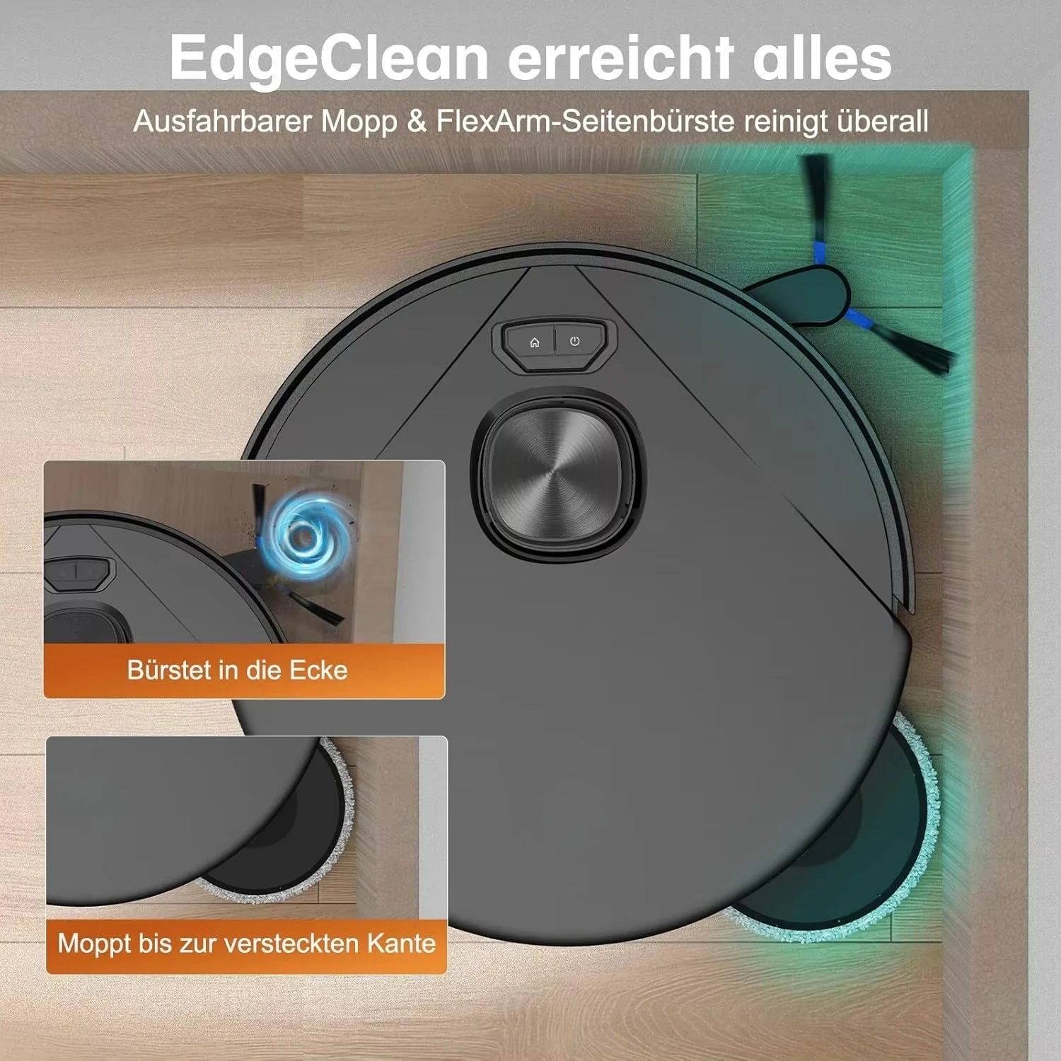 Overseas Warehouses Lidar Smart Robot Vacuum Cleaner Wet and Dry Cleaning Lift-Able Mop Side Brush Extensive Home Wholesale OEM