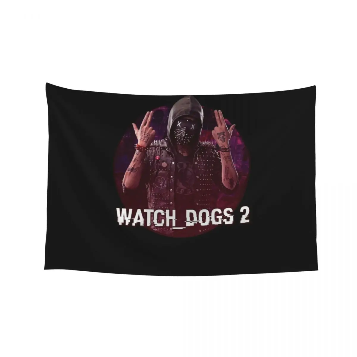 

WatchDogs2T Black Or Women Vintage black Tapestry Wallpaper Hanging Wall Home Decorations Aesthetic Tapestry