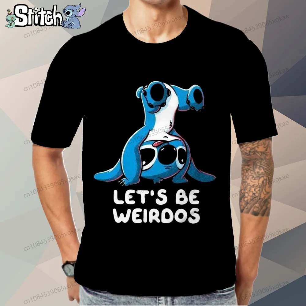 

Men's T Shirt Streetwear Disney Stitch Party 2025 New Kid's Clothes 3D Print Fashion Oversize Boy Tops Summer Cartoon 110-6XL