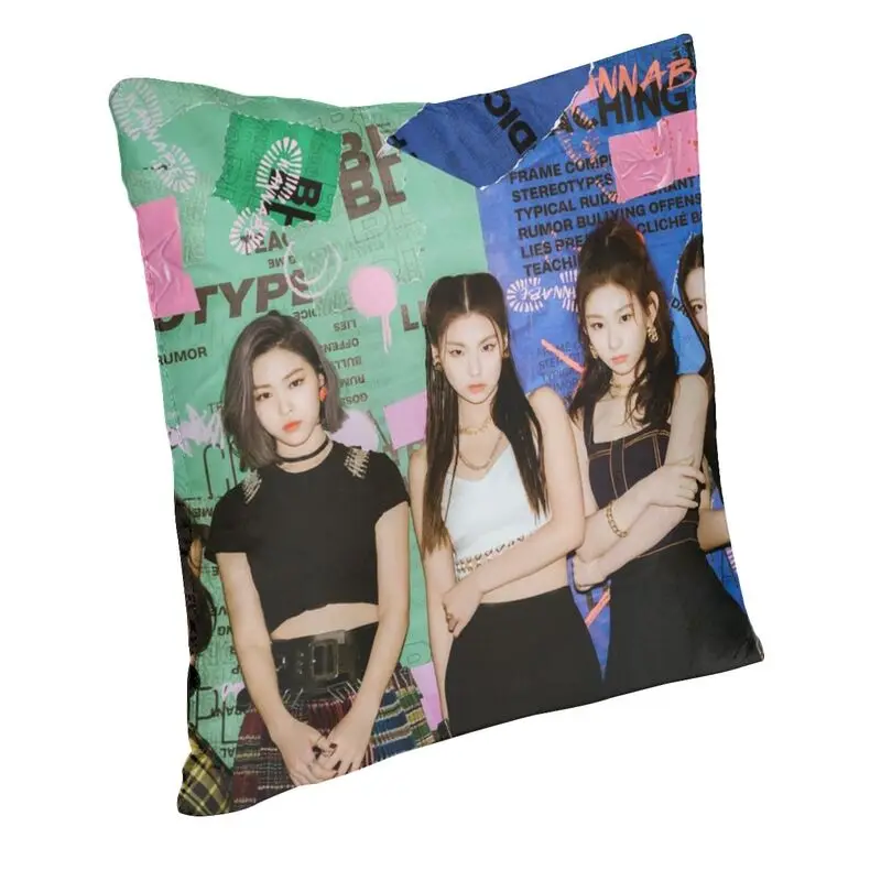 ITZYS Kpop Star Girl Group Cushion Cover Two Side 3D Print Throw Pillow Case for Living Room Fashion Pillowcase Decoration