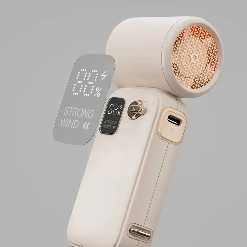 Small Fan Storm Turbofan New 3600mAh Mini Electric Fan Digital Display High Speed Small Wind Cannon Portable Handheld
