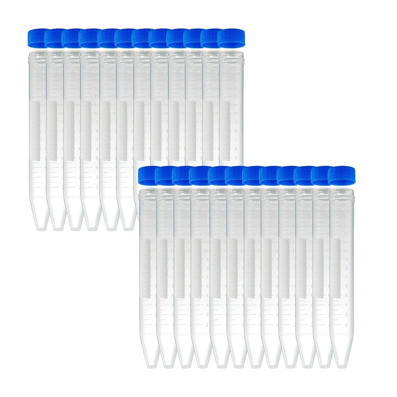 15ML Centrifuge Tubes 100 Pcs Sterile Plastic Test Tubes With Screw Caps, Polypropylene Container