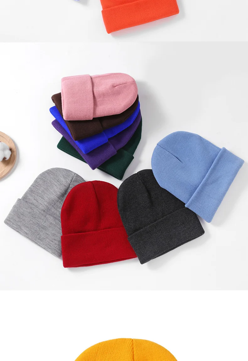 Individuell besticktes Logo Unisex-Beanie-Mütze, randlose Freizeitmütze für Herren, winterkältebeständige warme Strickmütze, Damenmütze – Detail 8