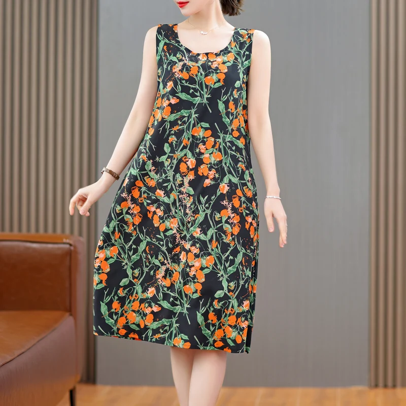 New 2023 Fashion Summer Dresses For Women Casual O-neck Short Sleeve Long Print Ladies Dress Party Women Clothing