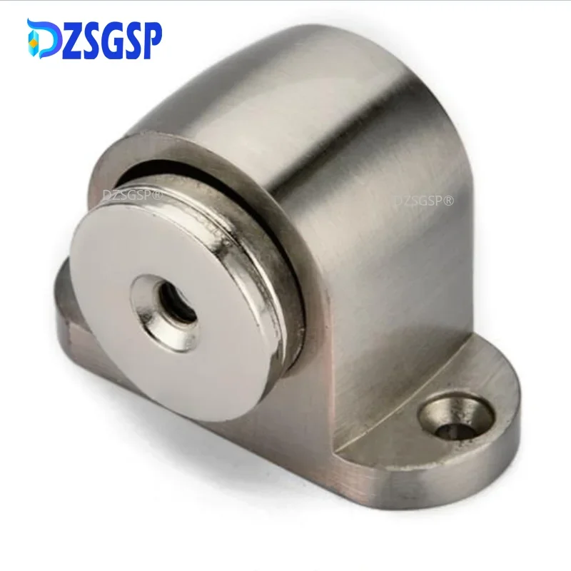 DZSGSP Stopper Door Brushed Door Nickel Hardware Satin Magnetic 1Set Zinc Alloy Door Stop Casting Powerful Floor-mounted Holder