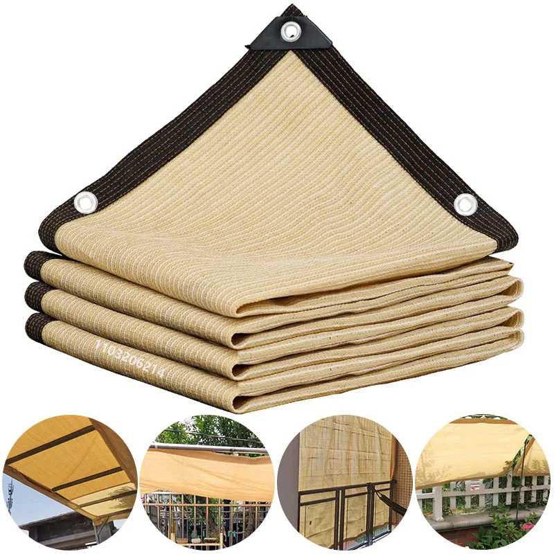 

Beige Sunshade Net UV Protection Plant Shed Outdoor Sunshade Umbrella Mesh HDPE Sunscreen Cloth Sunshade Net