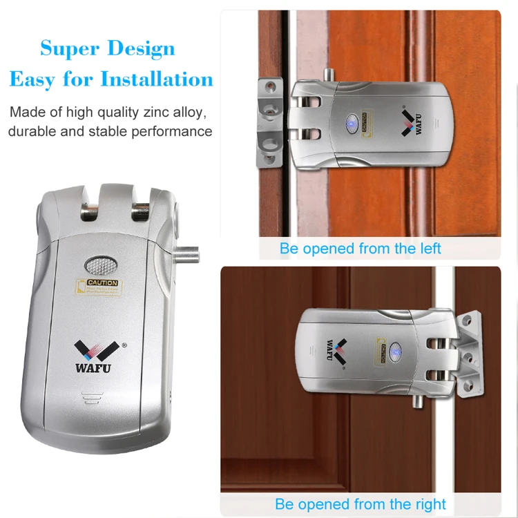 Wafu 019 Remote Control Door Lock Wireless Tuya Wifi Smart Lock Bluetooth Electronic Keyless Invisible Lock Phone Control Locks