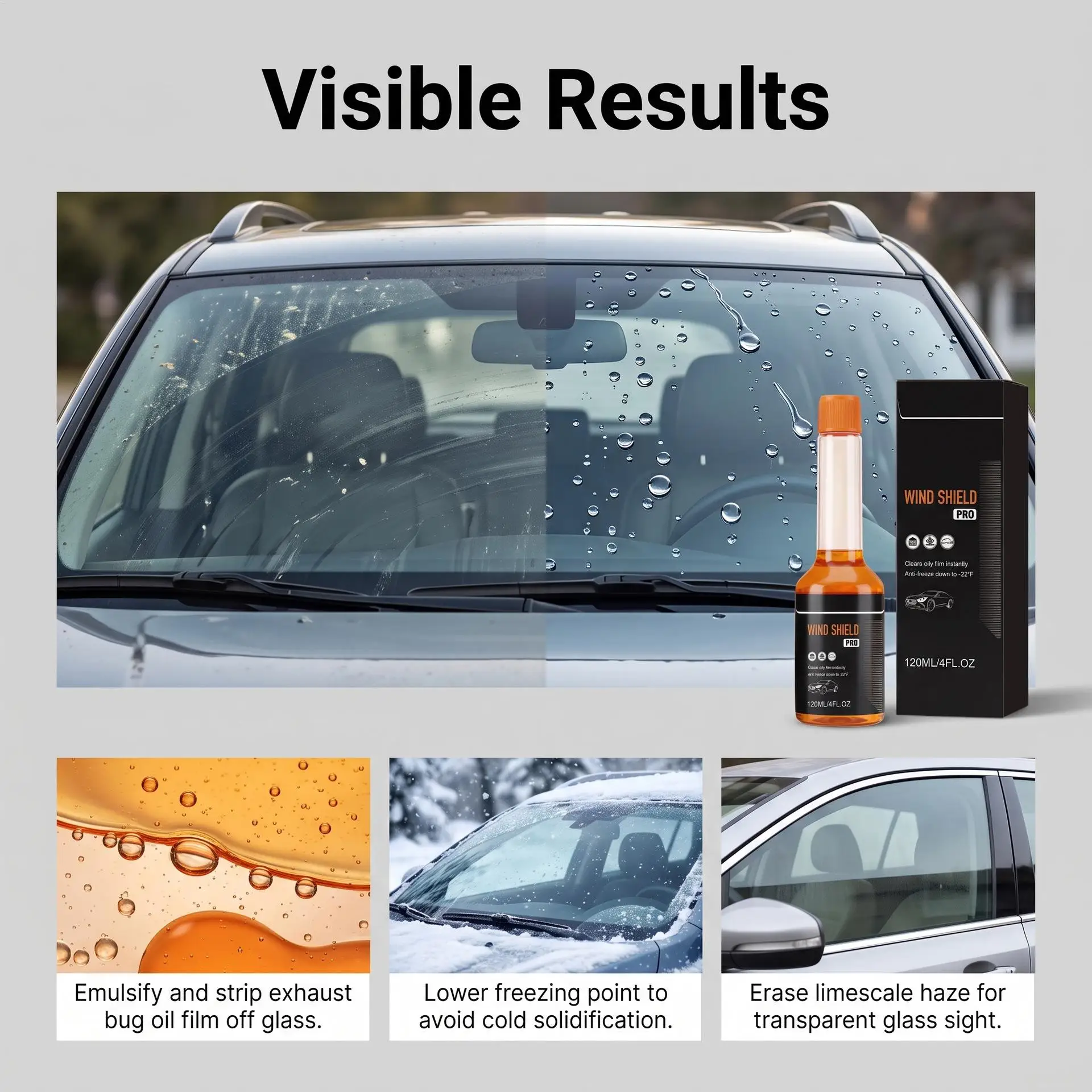 Car Windshield Glass Oil Film Remover Universal Polish Glass Cleaner For Window Rearview Mirror Degreaser Auto Dirt Removal Tool