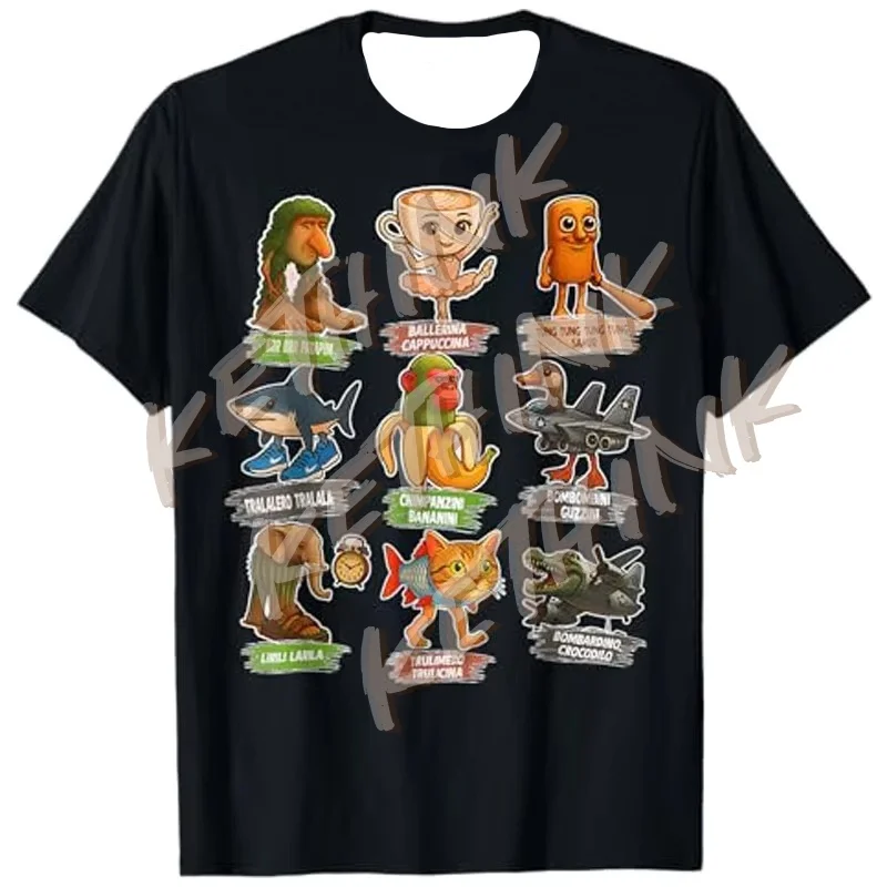 

Funny Italian Brainrot Memes Compilation T-Shirt Italian-Brainrot AI Generated Animals Gen Z Boys Kids Graphic Outfit Y2k Tees