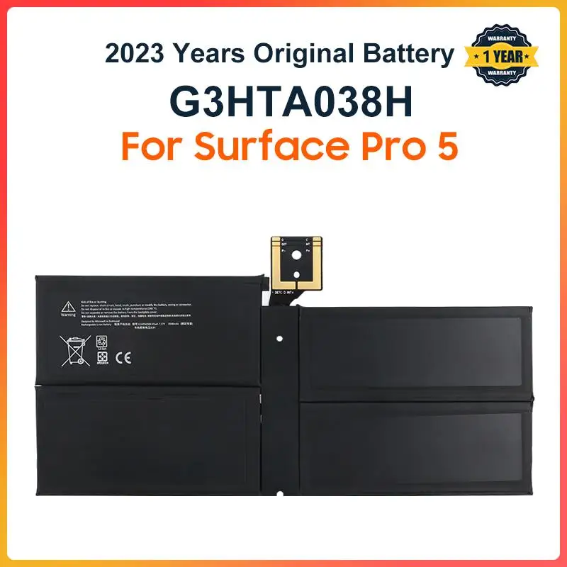 New! G3HTA038H DYNM02 Laptop Battery for Microsoft Surface Pro 5 1796,Pro 6 1807 1809 12.3'' Series Tablet 7.57V 5940mAh