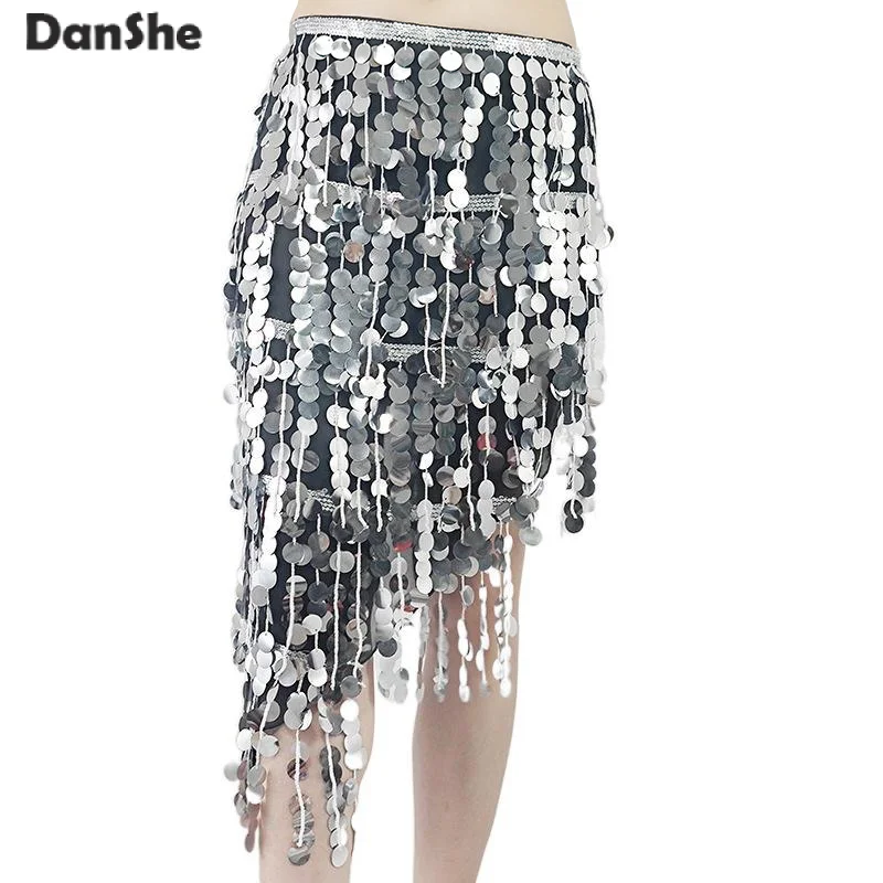 النساء الترتر الرقص الشرقي طويل وشاح الورك شرابات كرنفال زومبا تنّورة ملفوفة الهذيان الزي الحفل حزام خصر زي عربي