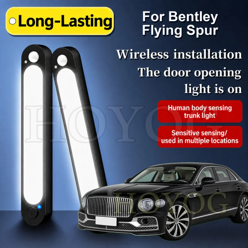 

For Bentley Flying Spur 2005-2026 Car Boot Light LED Lamp Motion Sensor Stick On Trunk Cargo Light Sedan Interior Cabin