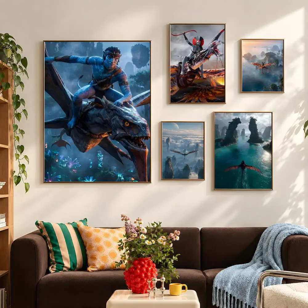 Movie Avatar Pandora Fire And Ash Poster Self Adhesive PP Wall Art HD Gaming Room Bedroom Living Room Decor Apartment Gift