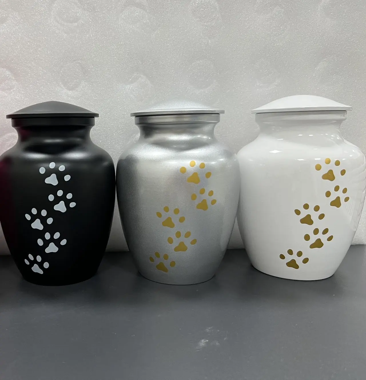 Cat And Dog Paw Print Cremation Urn Permanent Preservation Pet Funeral Urn Home Memorial Pet Ashes Keepsake