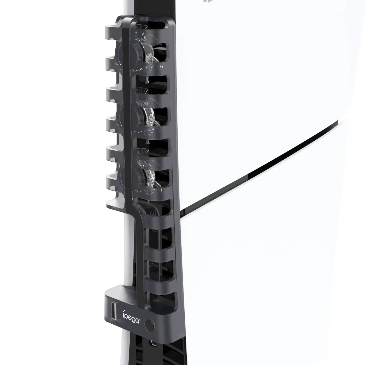 IPEA พัดลมระบายความร้อนสำหรับโฮสต์ PS5Slim พร้อมพัดลมด้านหลังสำหรับ PS5พัดลมระบายความร้อนโฮสต์แบบบางพร้อมเอฟเฟกต์แสงสีฟ้า2.0การตั้งค่าความเร็ว3ระดับ