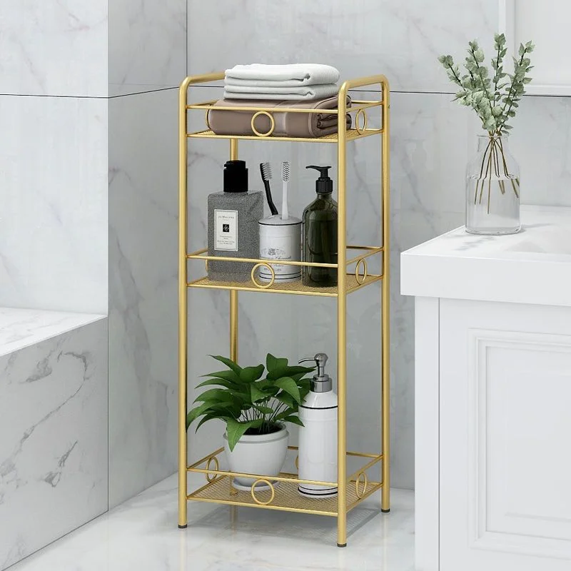 Nordic Golden Shelf Special for Bathroom 3-layer Metal Storage Rack Waterproof Kitchen Storage Rack Coffee Table Mesa Muebles