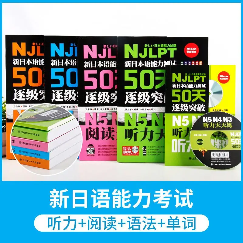 JLPT BJT New Japanese Language Proficiency Test Zero Basic Course Book Standard Beginner Adult N5 N4 N3 Reading Japanese Books