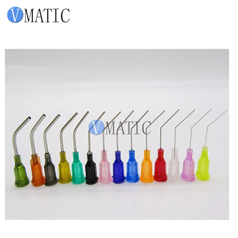 

Высококачественная смешанная упаковка, изогнутая 45 градусов, 14-30 г, 1 дюйм, изогнутая игла для дозирования клея Люэра, 1 дюйм, игла для дозирования клея