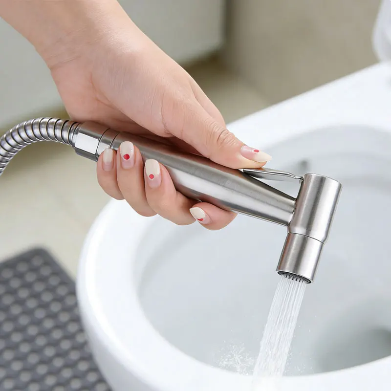 

Hand Bidet Sprayers Brushed Water Sprayer Stainless Steel Faucet Spray Gun Bidets Handheld Toilet Bidet Faucet Bathroom Rinsing