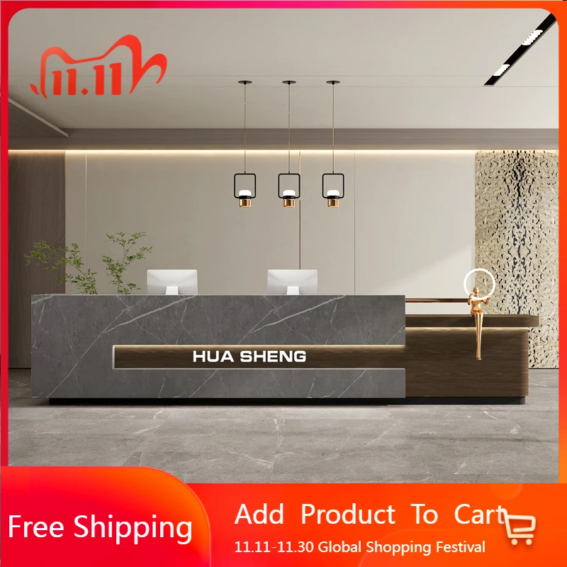 

Beauty Luxury Reception Desks Modern Shelves Restaurant Company Reception Desks Simple Minimalist Scrivania Trendy Furniture