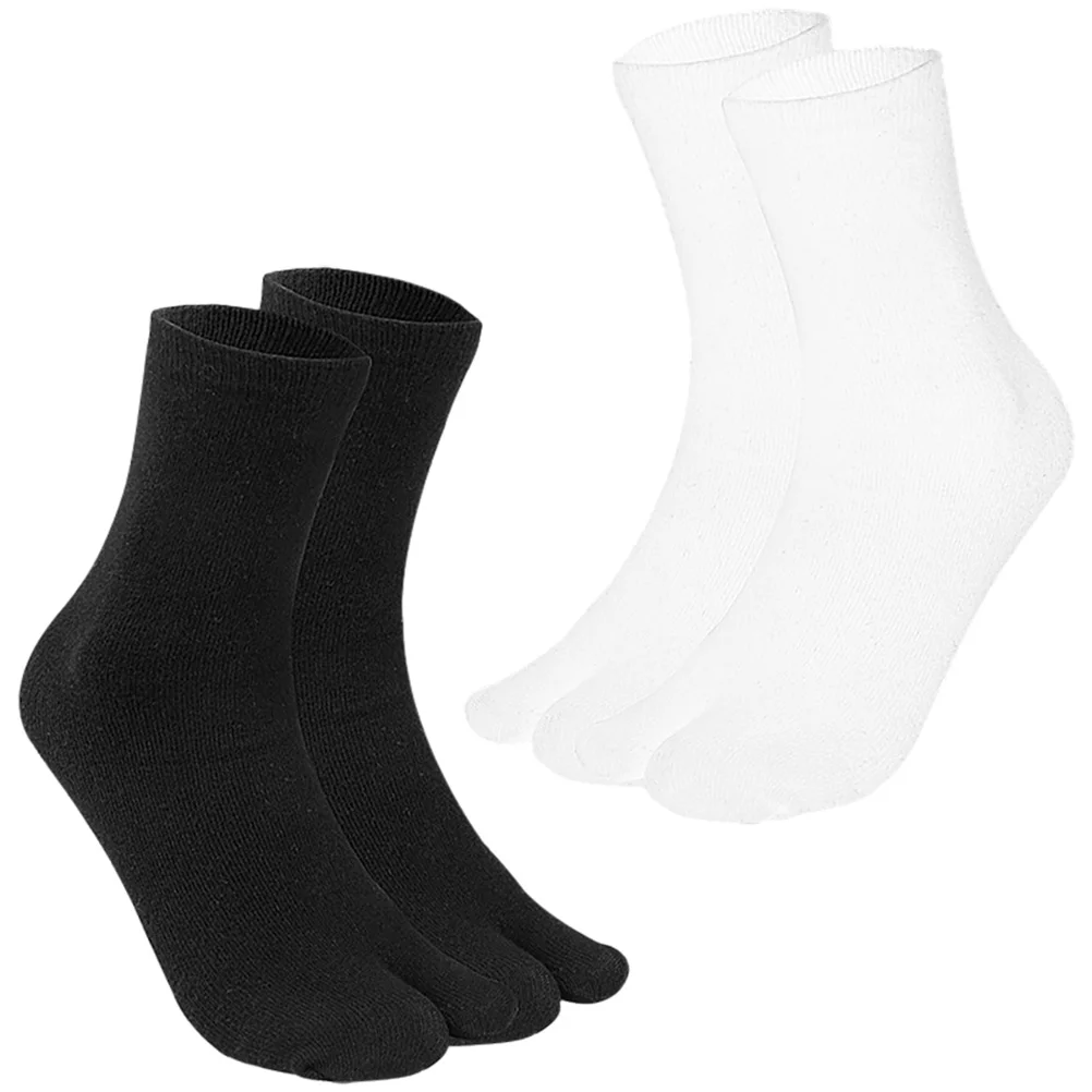 2 Pairs Tabi Socks One Size Fits Most Toe Separator Sole of Foot for Men Separated Women Silica Gel