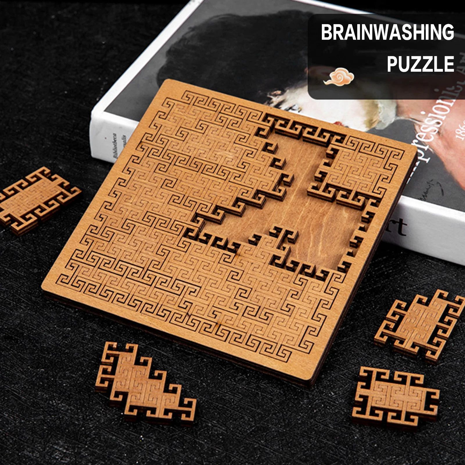 Quebra-cabeça de madeira brinquedos cérebro teaser lógica geometria jogo educativo para adultos e crianças brinquedos de alívio do estresse