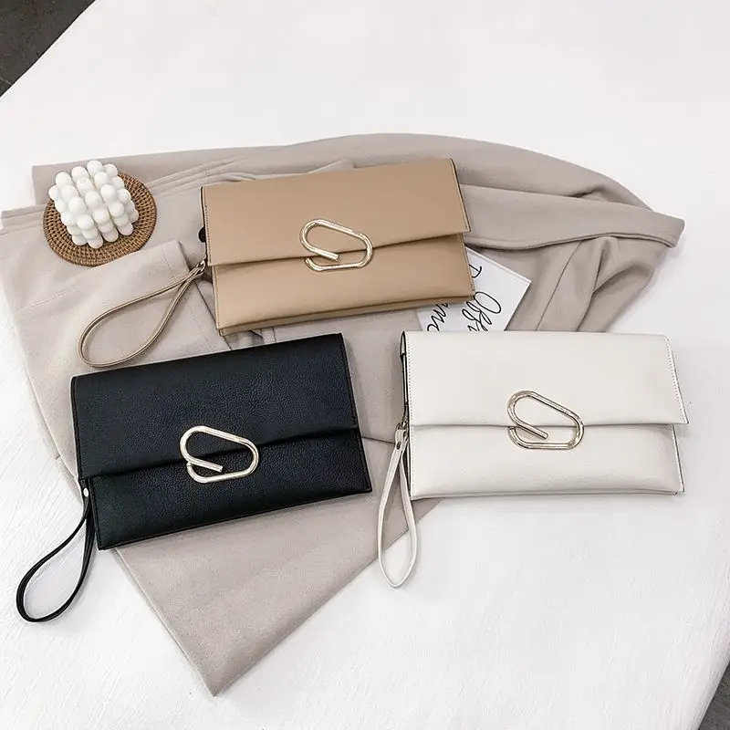 Elegant Ladies Envelope Clutch Bag Fashion Soft PU Leather Single Shoulder Crossbody Bags Chains Purses Handags for Party