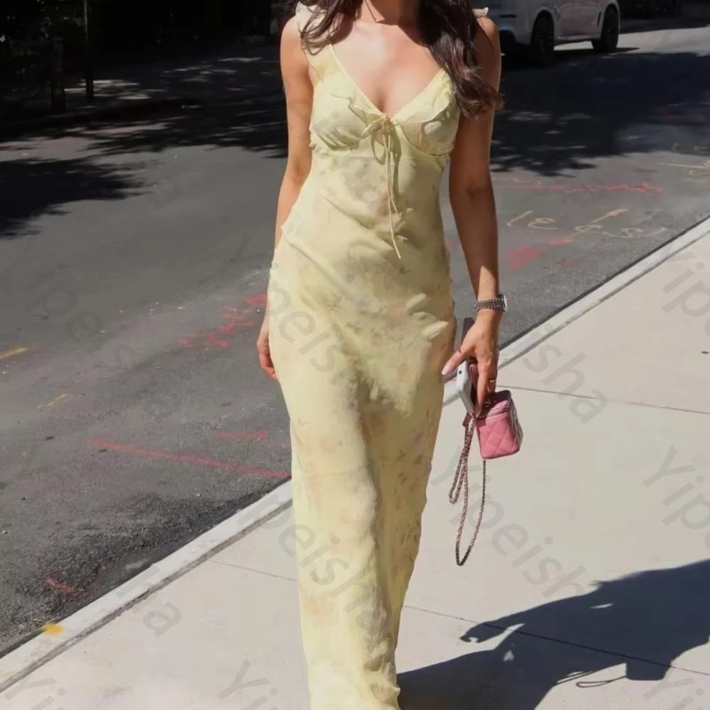 V-Neck Backless Sleeveless Evening Dresses Elegant Celebrity Dress Exquisite High Quality Prom Party Gowns for Women Customized