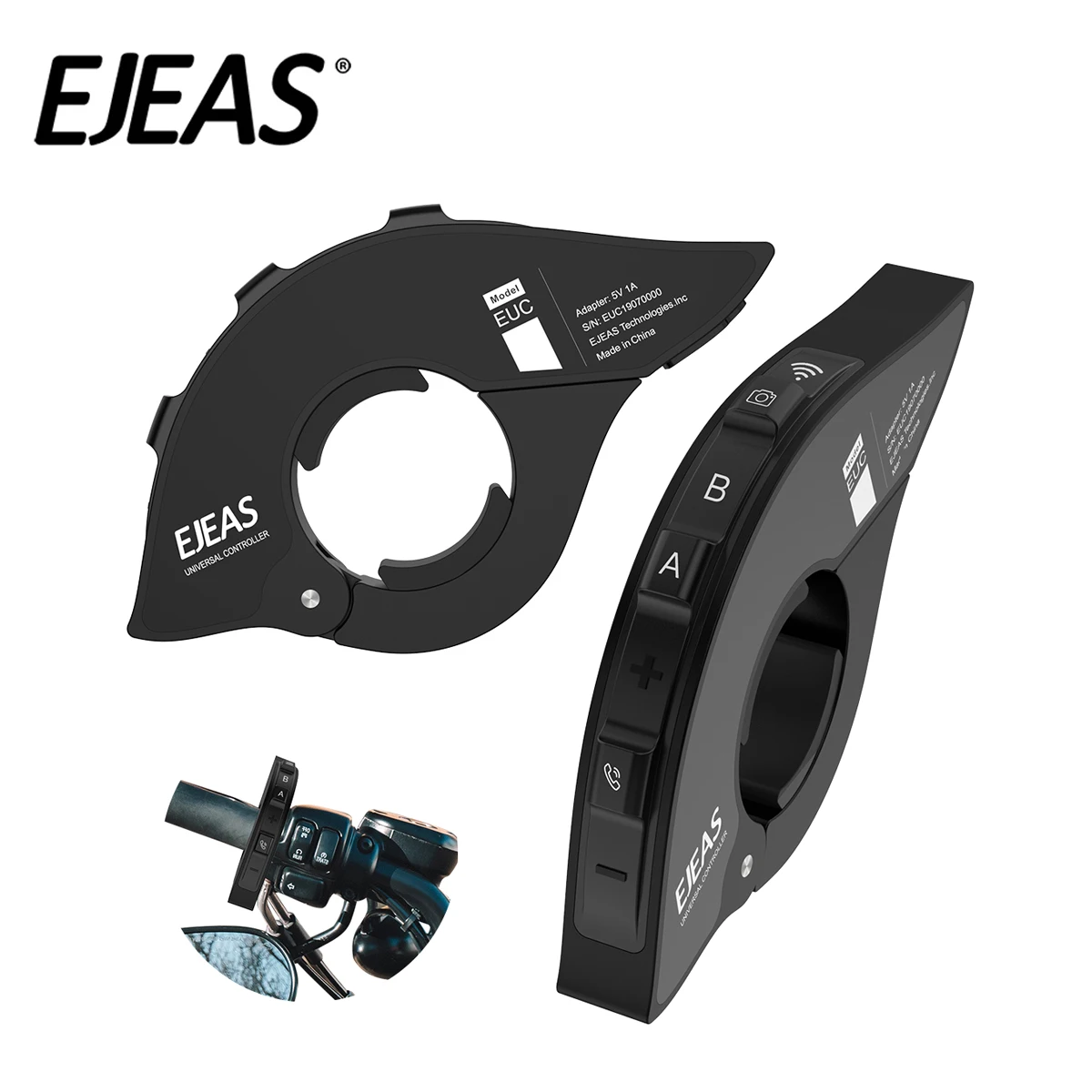 1Pcs EJEAS Motorcycle Intercom Handlebar Grip Remote Control EUC Bluetooth Compatible with EJEAS V4 Plus/Q2/Q7/MS8 Moto Intercom