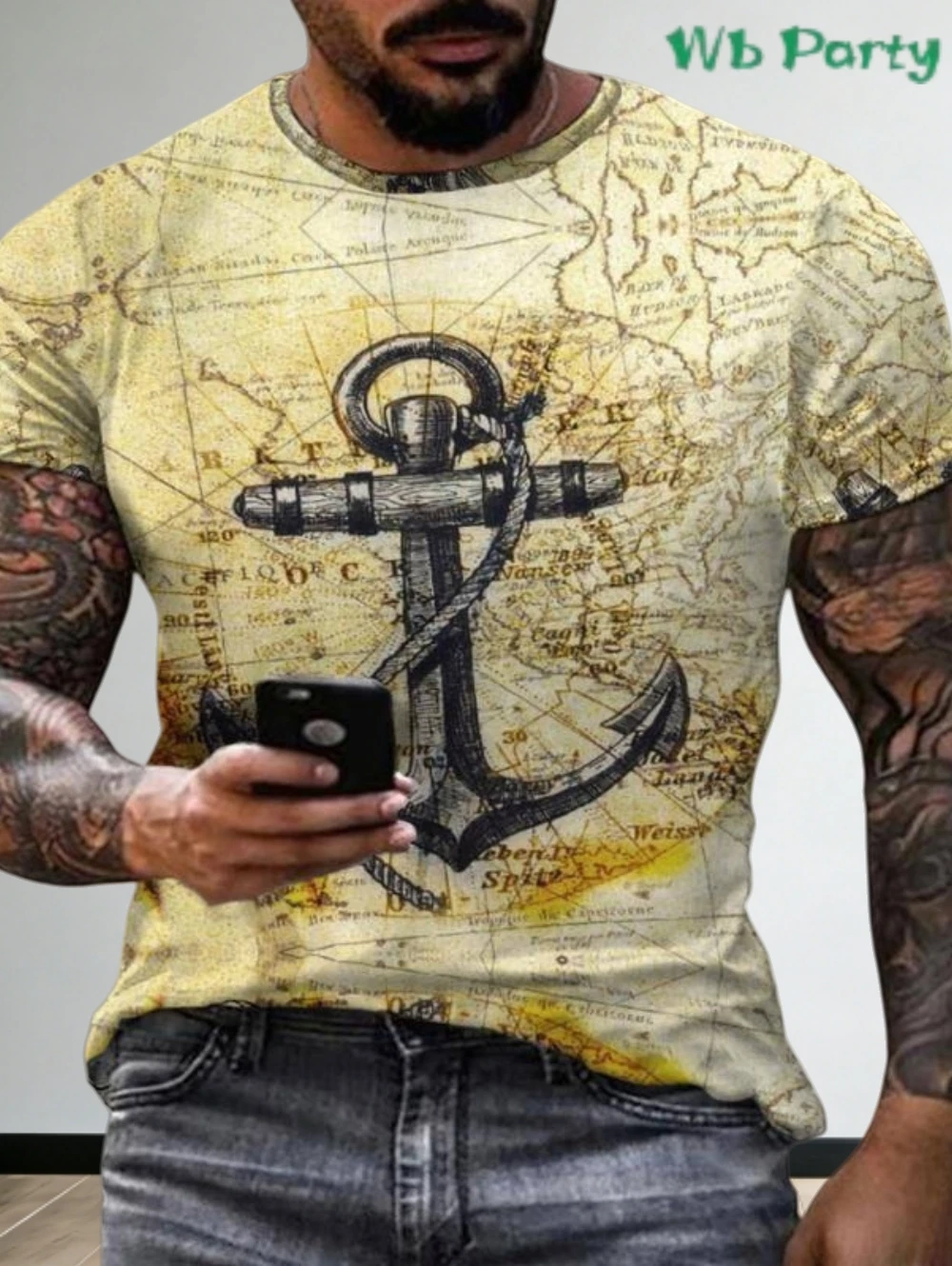 

Мужская винтажная футболка с 3D принтом Marine Adventure, летняя модная повседневная свободная футболка, новая уличная футболка с короткими рукавами для мужчин