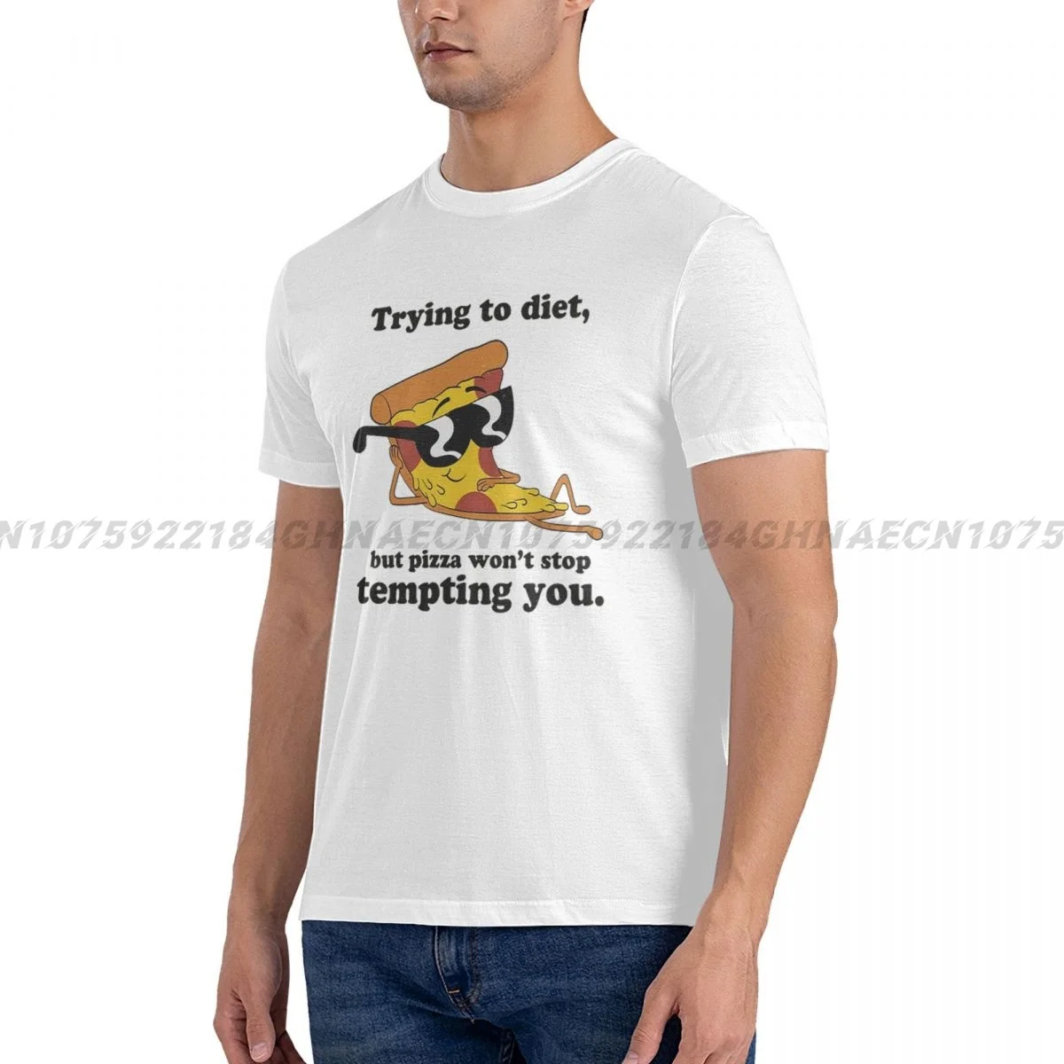 Trying To Diet But Pizza Wont Stop Tempting You T Shirt Men Cotton Hip Hop Tees Tops Streetwear