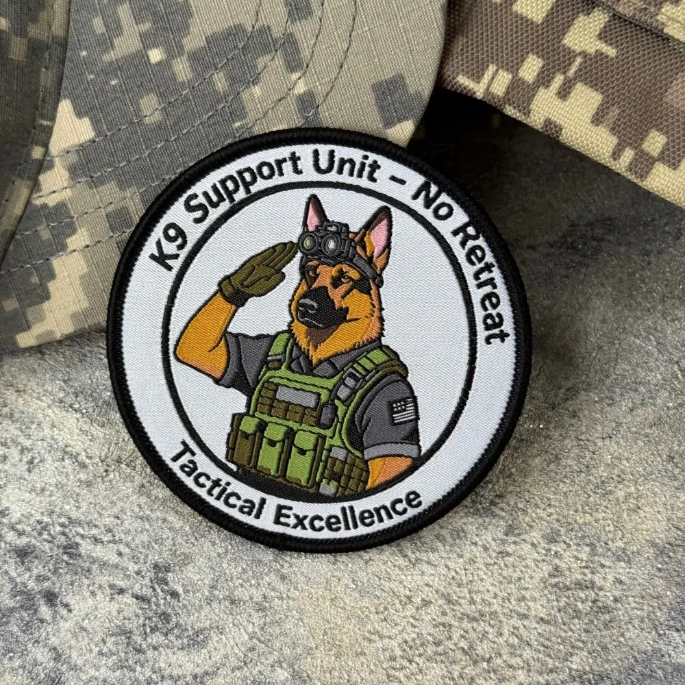 Parche táctico K9 con emblema pastor alemán, velcro - imagen 5