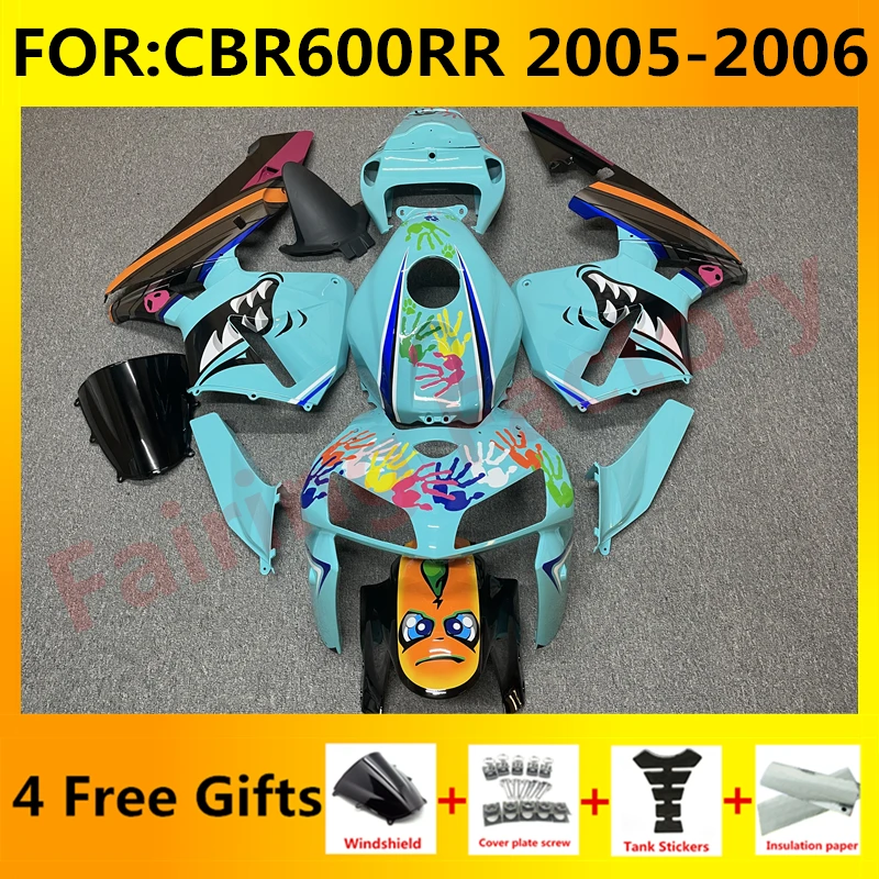 

New ABS Motorcycle Whole Fairings Kit for CBR600RR F5 2005 2006 CBR600 RR CBR 600RR 05 06 Bodywork full fairing set blue shark