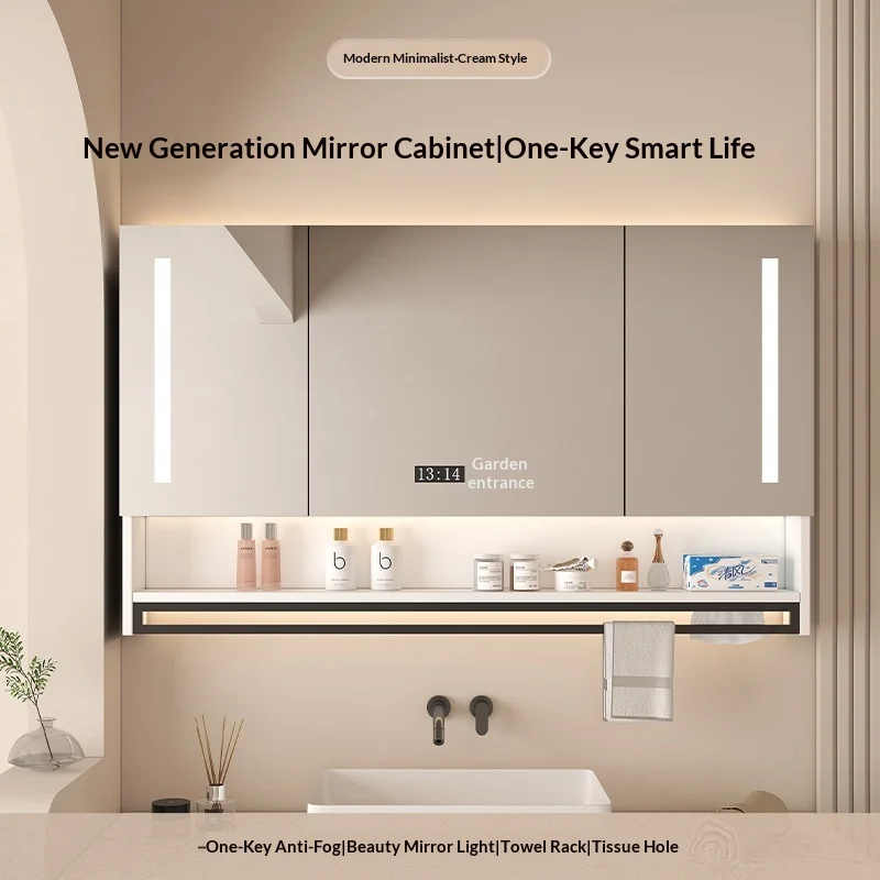 Bathroom Mirror Led Light Anti Fog Touch Sensor Dimmable Vanity Wall Mounted Table Mirror Full Body Mirror Household Mirror